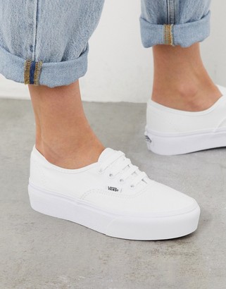 vans authentic platform 2.0 classic white & true white womens shoes