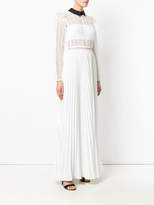Thumbnail for your product : Self-Portrait long pleated crochet dress