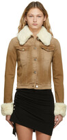 Thumbnail for your product : Blumarine Beige Faux-Fur Denim Jacket