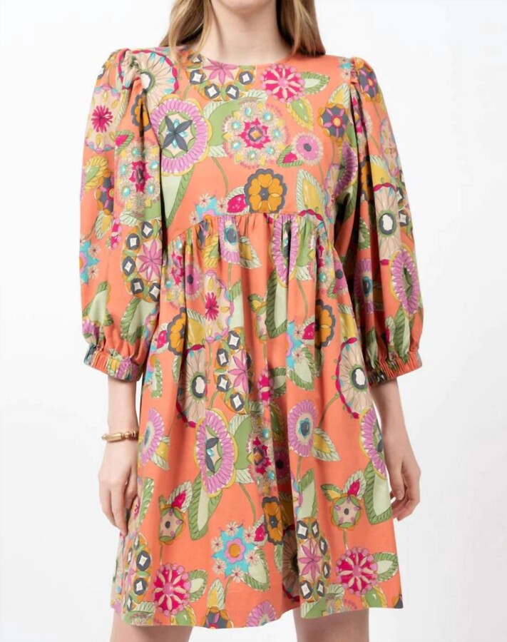 Ivy Jane Kaleidescope Dress In Terra Cotta