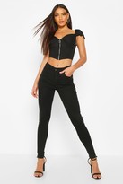 Thumbnail for your product : boohoo Mid Rise 5 Pocket Stretch Skinny Jeans