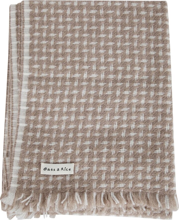 Oats & Rice Cross Pattern Twill Cashmere Scarf - ShopStyle Scarves & Wraps