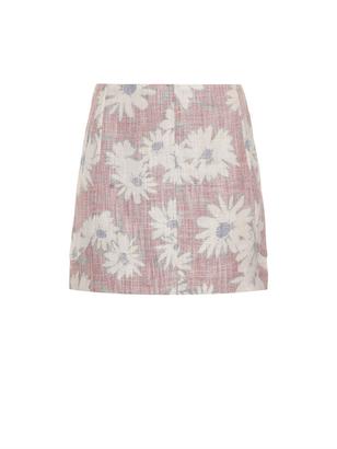 Nina Ricci Reverse floral-print tweed skirt