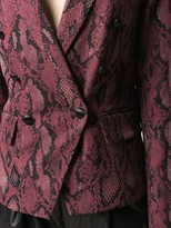 Thumbnail for your product : L'Agence Snakeskin-Print Double-Breasted Blazer