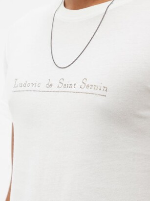 Ludovic de Saint Sernin Swarovski Crystal-logo Cotton-jersey T-shirt - White