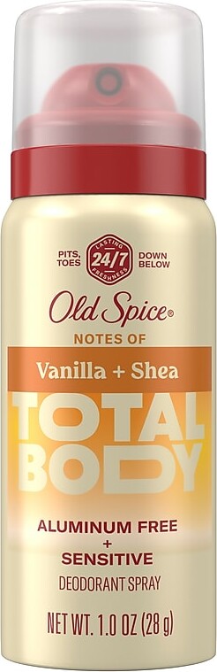 Old Spice Whole Body Deodorant Spray for Men, Vanilla & Shea Scent, 1 oz.(406236)