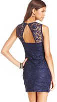Thumbnail for your product : As U Wish Juniors' Lace Cutout Bodycon Dress