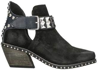 Jeffrey Campbell Black Suede Ankle Boots