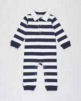 Thumbnail for your product : Tommy Hilfiger Blue Longsleeve Rompers - Rugby Stripe LS Coveralls - Babies - Size 0-3 months at The Iconic