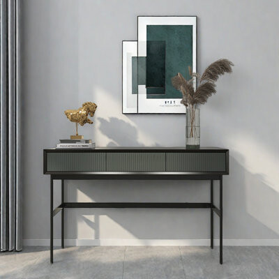 Ebern Designs Minimalist Modern Solid Pine Entryway Table