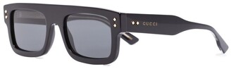 Gucci Eyewear Logo Print Square-Frame Sunglasses