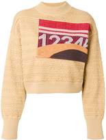 Thumbnail for your product : 3.1 Phillip Lim Graphic faux-plaited cropped pullover