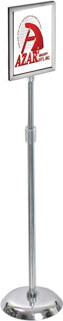 8.5"W x 11"H Two-Sided Slide-In Floor Stand on Chrome Base