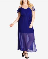 Thumbnail for your product : City Chic Trendy Plus Size Cold Shoulder Illusion Dress