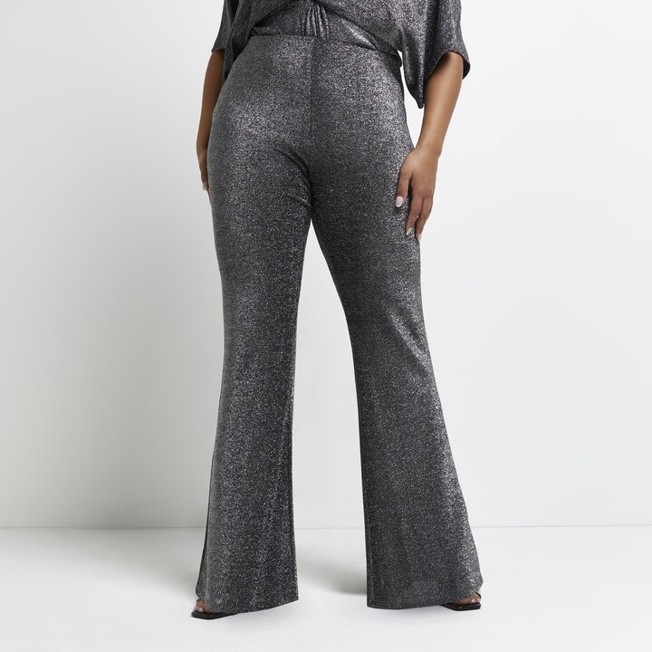 Wide Leg Silver Trousers | Shop the world's largest collection of fashion |  ShopStyle UK
