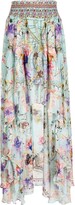 Floral-Print Asymmetric Skirt 
