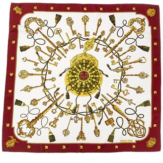 Hermes Les Cles, By Caty Latham Silk Scarf (Authentic Pre-Owned)