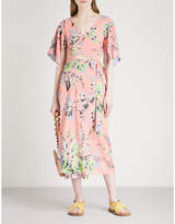 Diane Von Furstenberg Floral-print silk-crepe midi wrap dress