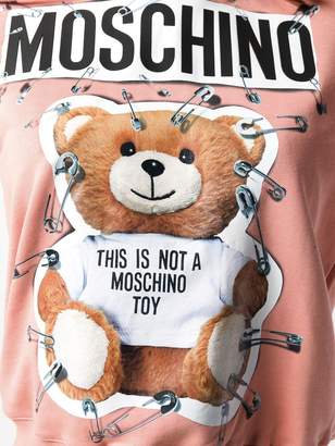 Moschino safety pin Teddy Bear hoodie