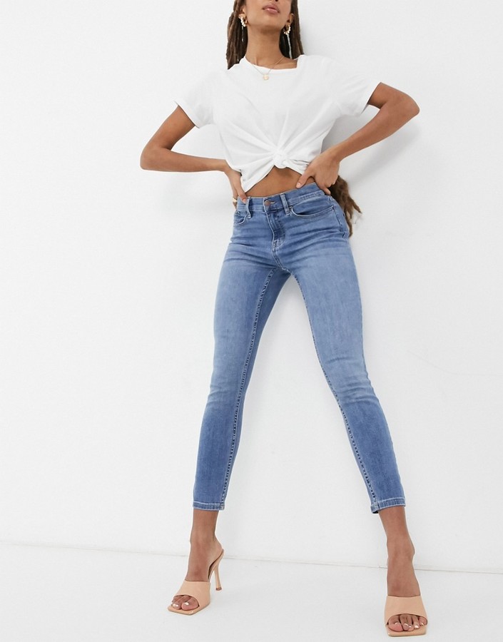 Calvin Klein Jeans mid rise skinny jeans in mid wash - ShopStyle