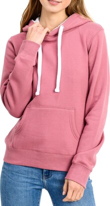 Esstive Women's Ultra Soft Fleece Comfortable Lightweight Casual Fur Hood Solid Pullover Hoodie Sweatshirt