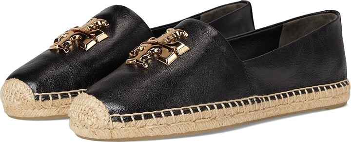 Tory Burch Eleanor Espadrille Women's Shoes Perfect Black/Gold 1 : 5 M, Velvet
