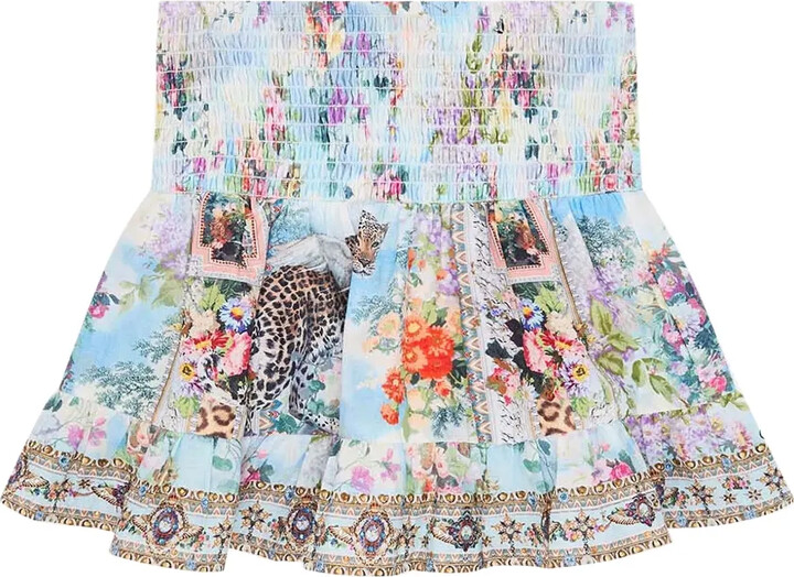 Camilla Kids Shirred-Waist Ruffled Skirt