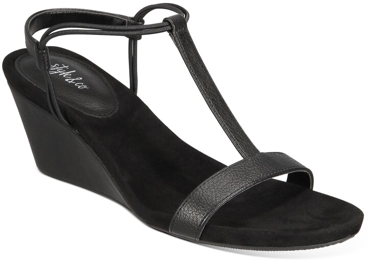 Dressy Black Wedge Sandals | Shop the world's largest collection of fashion  | ShopStyle