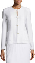 Thumbnail for your product : Misook Button-Front Textured Jacket, Plus Size