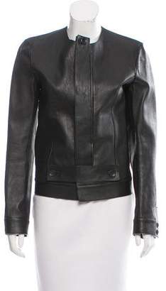 Balenciaga Collarless Leather Jacket