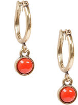 Thumbnail for your product : Lucky Brand Gold Tone Hoop and Coral Drop Earrings