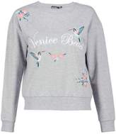 Thumbnail for your product : boohoo Petite Lily Oversized Printed Sweat Top