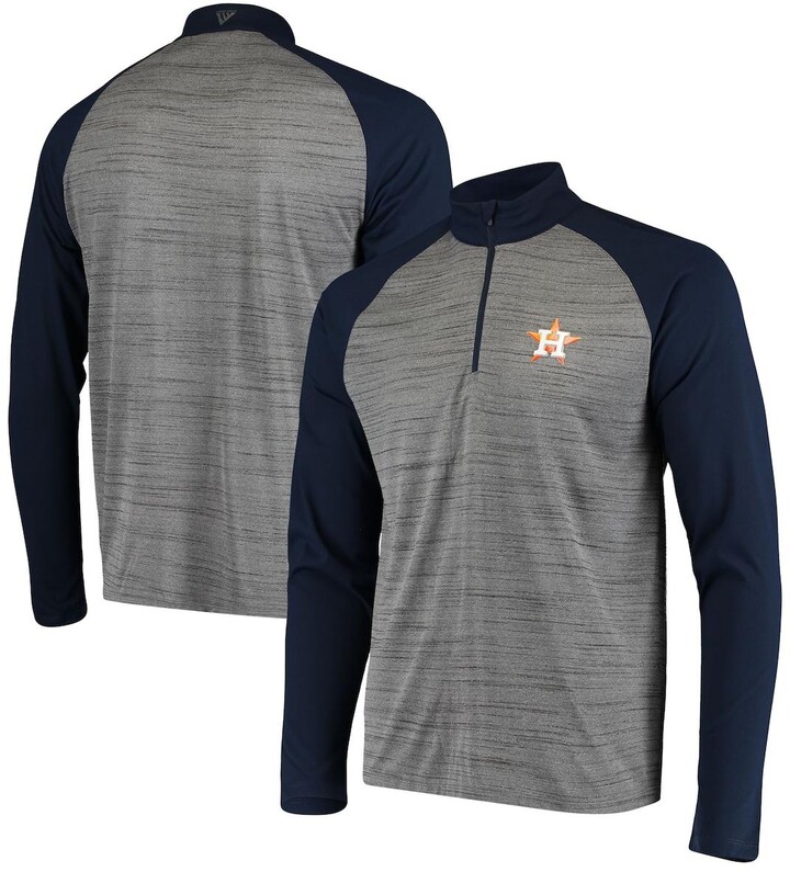 Men's Levelwear Gray, Navy Houston Astros Vandal Raglan Quarter-Zip ...