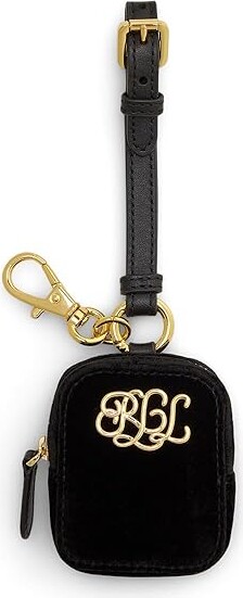 Lauren Ralph Lauren Velvet Mini Zip Pouch Women's Handbags Black Leather/Polyester/Velvet