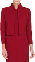 Thumbnail for your product : Mock-Neck Hook-Closure 3/4-Sleeve Short Wool Jacket