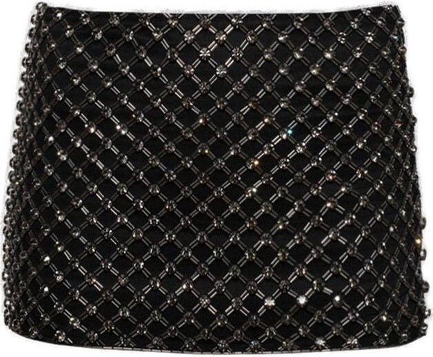 ATTICO Cady Embellished Structured Mini Skirt