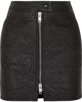 Givenchy - Metallic Textured-leather Mini Skirt - Black