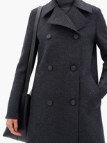 Thumbnail for your product : Harris Wharf London Double-breasted Pressed-wool Coat - Dark Grey