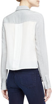 Thumbnail for your product : J Brand Jeans Hilary Striped Oxford Contrast-Back Blouse