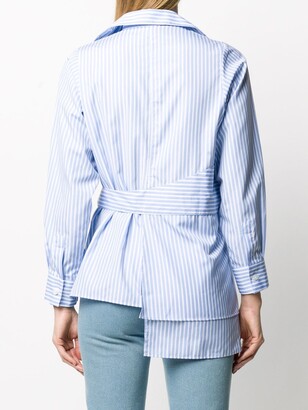 Each X Other Striped Print Belted Shirt