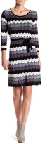 Thumbnail for your product : Taylor Zig Zag Knit Belted Sweater Dress