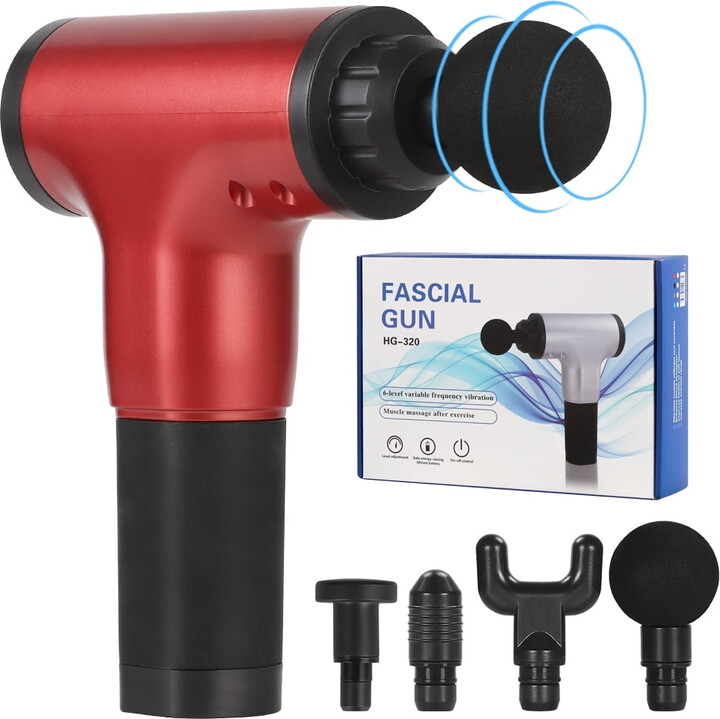 After Gym 6 Speeds Mid Range Ergonomic Massage Gun - Fire Red with Gift Box