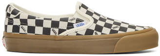 Vans Black and Off-White OG Checkerboard Slip-On Sneakers