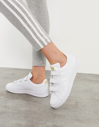 adidas Stan Smith trainers in triple white WHITE - ShopStyle