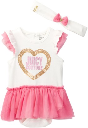 Juicy Couture Tutu Bodysuit & Headband Set (Baby Girls 0-9M)