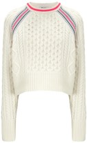 Thumbnail for your product : Alexander Wang T by Ivory Cropped Aran Jumper
