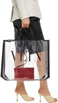 Thumbnail for your product : Valentino Garavani Grande Plage Leather-trimmed Studded Logo-print Pvc Tote