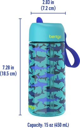 Bentgo (2) 15-oz Kids' Prints Water Bottles ,Blue