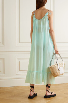 Stella McCartney Net Sustain Chain-embellished Organic Cotton-gauze Dress - Mint