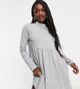 Thumbnail for your product : Brave Soul Tall lizzie high neck smock dress in grey